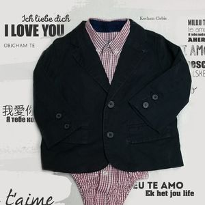 Gymboree navy blazer and shirt set